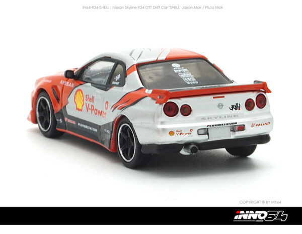 Inno64 IN64-R34-SHELL : Nissan Skyline R34 GTT Drift Car "SHELL" Jason Mok / Pluto Mok