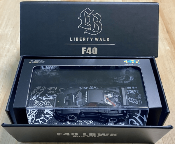 INNO64 1:64 LBWK Ferrari F40 'Chase' Model - Matte Black / Hong Kong Toycar Salon 2023 (Diecast)