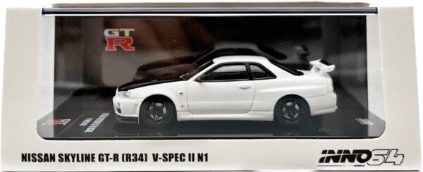 İNNO64 Nissan Skyline GT-R (R34) V-SPEC II N1 White With Carbon Hood