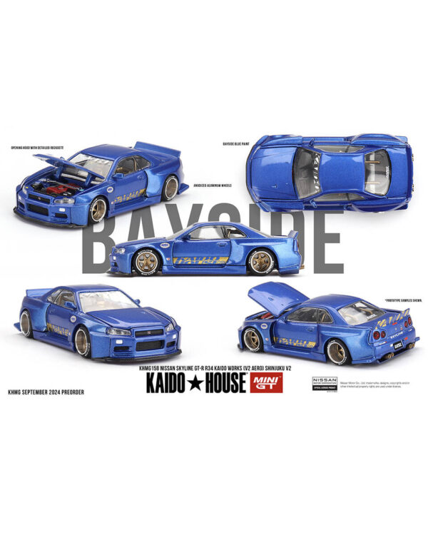 Mini GT 1/64 [KaidoHouse x MiniGT] Nissan Skyline GT-R (R34) Kaido Works (V2 Aero) SHINJUKU V2 KHMG158