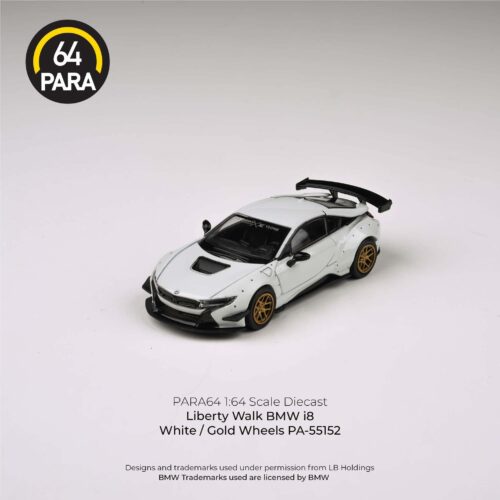 Para64 BMW i8 Liberty Walk White / Gold Wheels