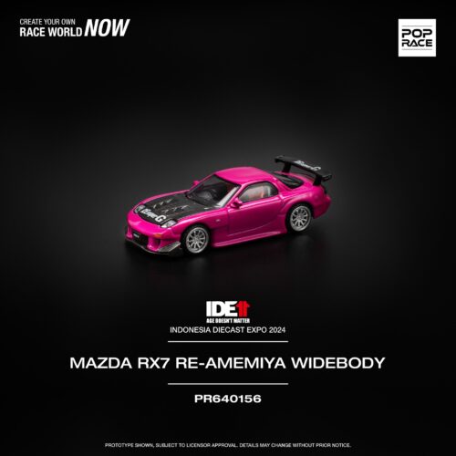 Pop Race Mazda RX7 RE-Amemiya Widebody - Pink PR64-156 IDE Exclusive!