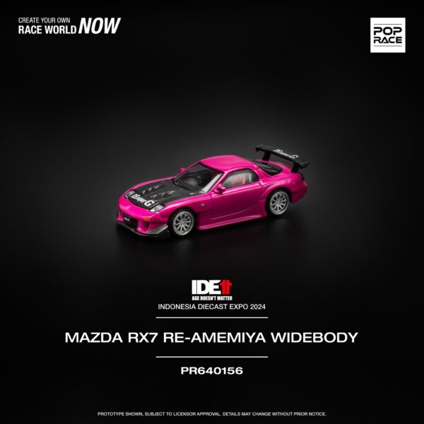 Pop Race Mazda RX7 RE-Amemiya Widebody - Pink PR64-156 IDE Exclusive!
