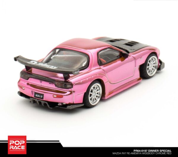 Pop Race Mazda RX7 Re-Amemiya Widebody Chrome Red PR64-0197 DINNER SPECIAL