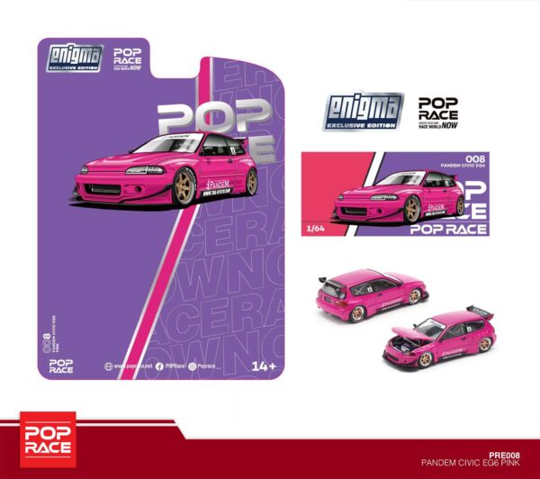Pop Race 1/64 Pandem Civic EG6 Pink PRE008 Blister Paket!
