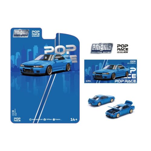 pre9 Pop Race 1/64 NISSAN SKYLINE R32 BAYSIDE BLUE PRE009