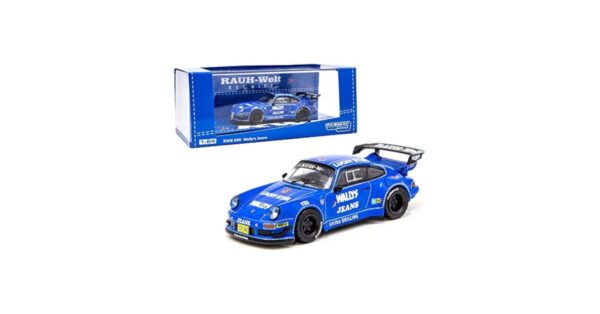 Tarmac Works Porsche RWB 930 "Wally's Jeans Blue RAUH-Welt BEGRIFF 1/64 Diecast Model Car T64-015-WJ