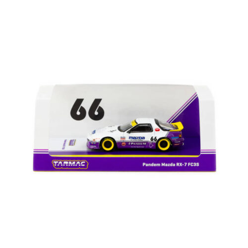 Tarmac Works 1/64 Pandem Mazda RX-7 FC3S White / purple - HOBBY64 T64-066-WP