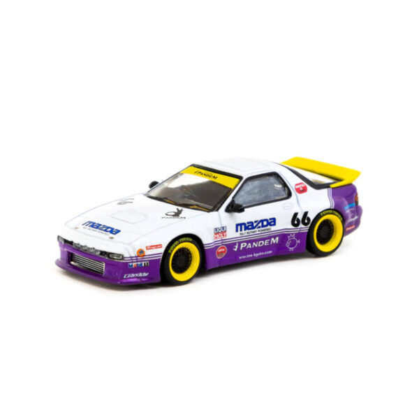 Tarmac Works 1/64 Pandem Mazda RX-7 FC3S White / purple - HOBBY64 T64-066-WP