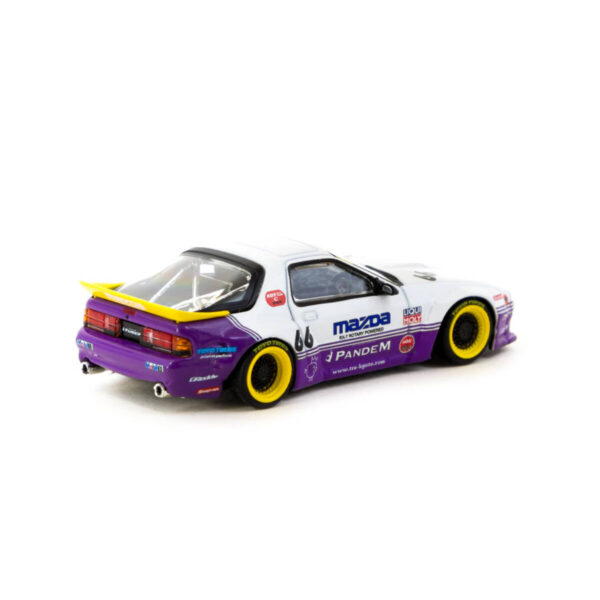Tarmac Works 1/64 Pandem Mazda RX-7 FC3S White / purple - HOBBY64 T64-066-WP