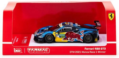 t6407221dtm30 Tarmac Works 1:64 Ferrari 488 GT3, DTM 2021 Monza Race 1 Winner, Liam Lawson